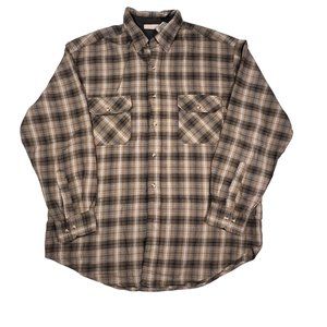 VTG 90s Northwest Territory Flannel Plaid Long Sleeve Button‎ Shirt Men’s LG